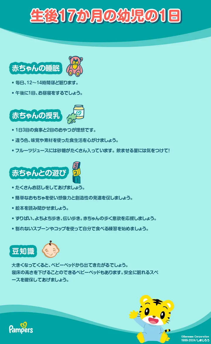 生後17ヶ月の幼児の１日のスケジュール