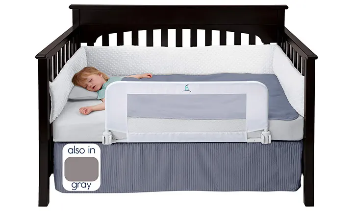 Hiccapop Convertible Crib Toddler Bed Rail Guard with Reinforced Anchor Safety