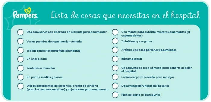 Lista de cosas que necesitas en el hospital