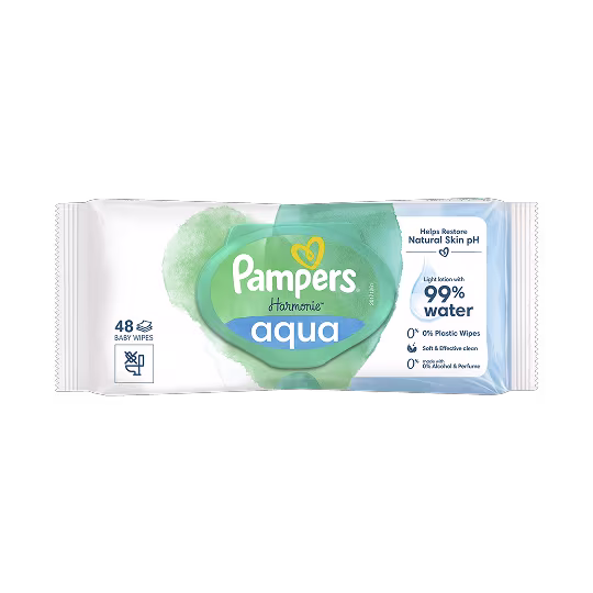 Paket med babyservetter Pampers Harmonie Aqua