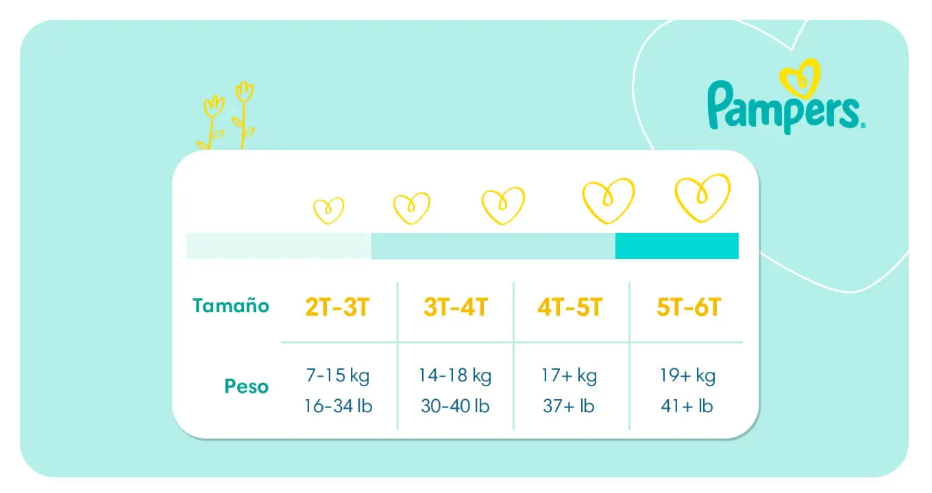 Pampers Tabla de pañales por etapas