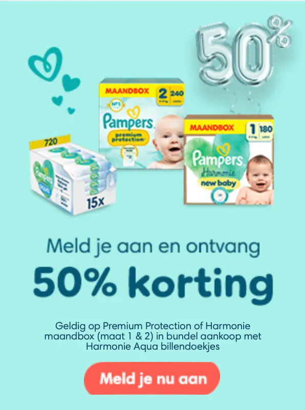 Pampers doekjes aanbieding 50% korting Plein