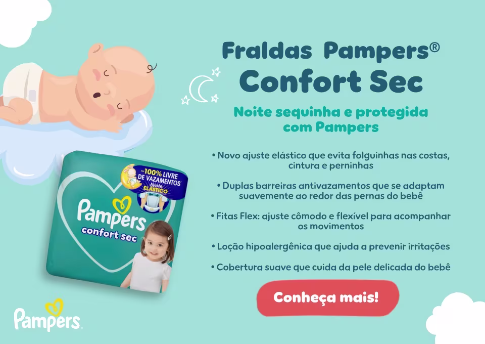 Fraldas Pampers® Confort Sec