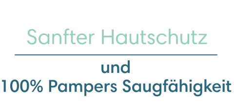 Sanfter Hautschutz und 100% Pampers Saugfähigkeit