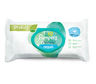 Pampers Harmonie Aqua 0% plastic wipes