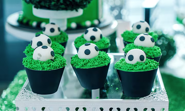Soccer Ball Baby Shower Cupcakes