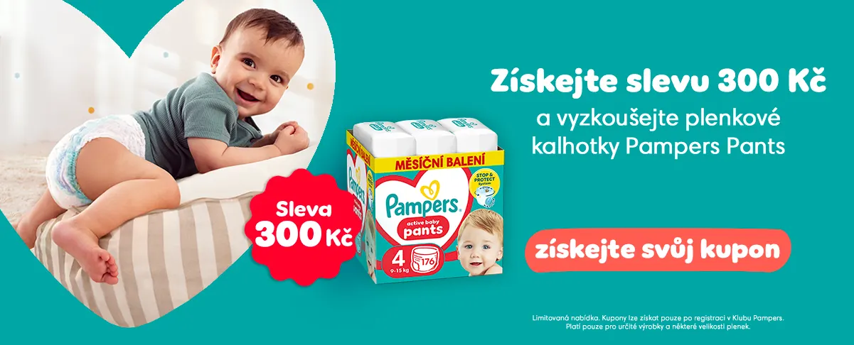 Získejte slevu 300 Kč a vyzkoušejte plenkové kalhotky Pampers Pants Získejte slevu 300 Kč a vyzkoušejte plenkové kalhotky Pampers Pants