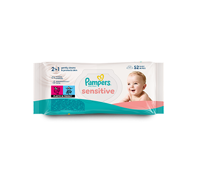 Pampers Sensitive Baby Wet Wipes 4 Packs 208 Wipes image 1