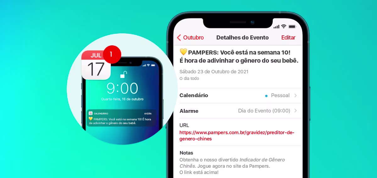 Seguimento da Gravidez: Semana por Semana, serviço de notificações de Pampers