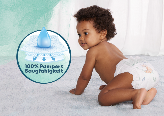 Pampers Harmonie: 0% Parfüm und Lotion, Hypoallergen (Entwickelt, um das Risiko von Allergien zu minimieren.), Dermatologisch bestätigt (SHA bestätigt, dass Pampers Windeln bei Kontakt mit Babyhaut sicher sind.)