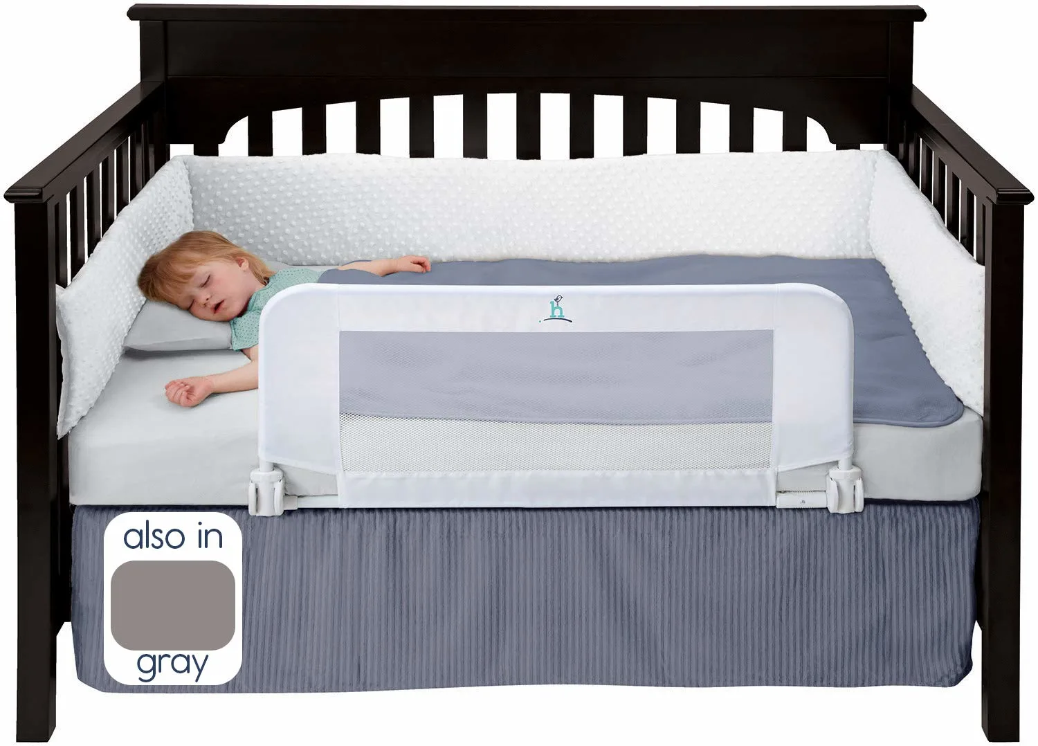 Hiccapop Convertible Crib Toddler Bed Rail Guard with Reinforced Anchor Safety