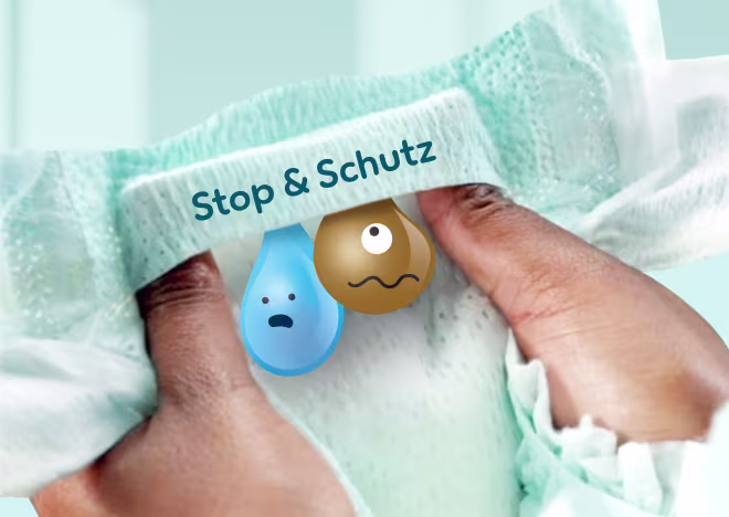 Stop & Schutz Täschchen das Auslaufen am Rücken verhindert