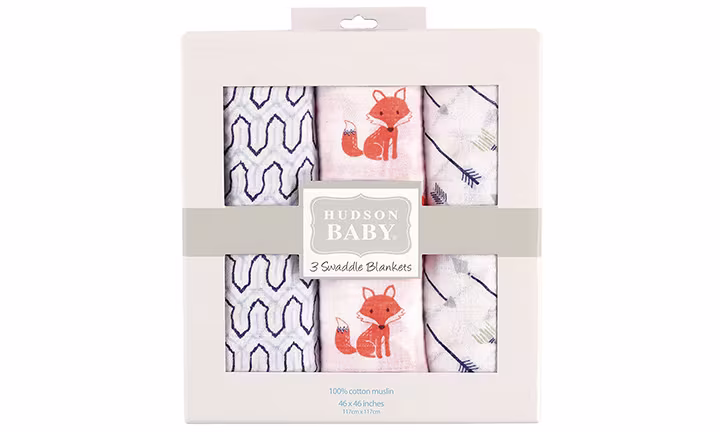 Hudson Baby Unisex Baby Cotton Muslin Swaddle Blankets