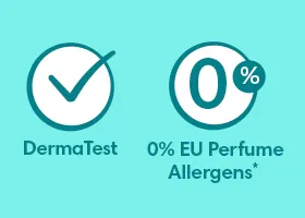 image with dermatest logo and 0% perfume logo