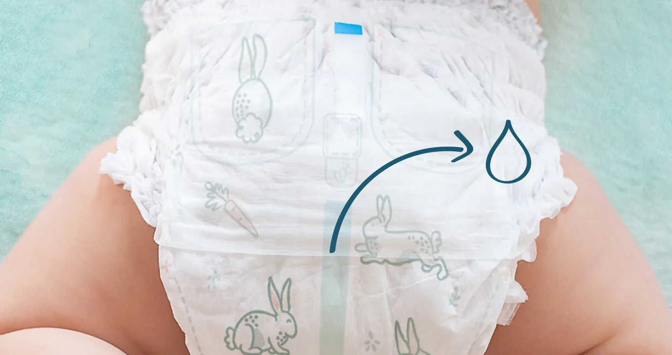 Une couche-culotte Pampers avec l’indicateur d’urine