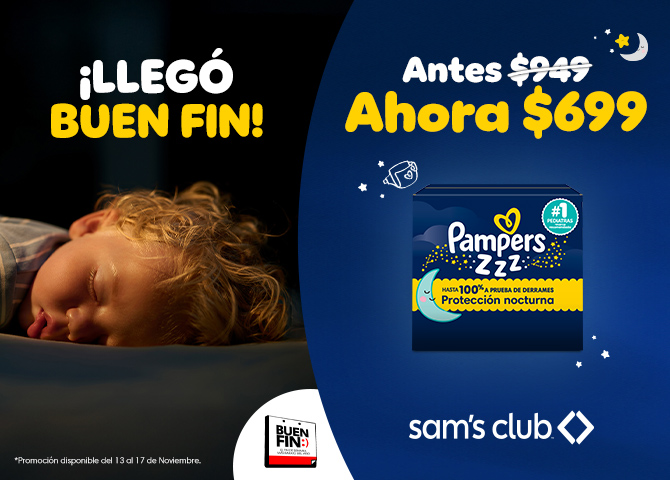 Llegó Buen Fin Pampers Swaddlers y Pampers ZZZ Sams Club