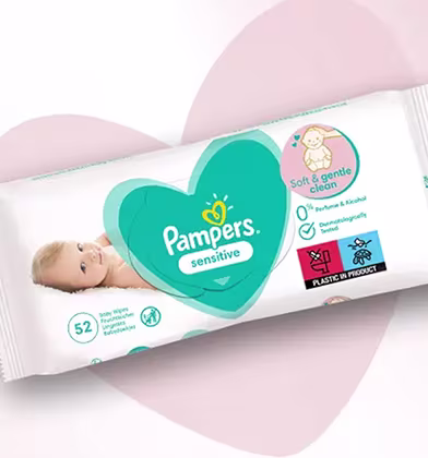 Pakkaus Pampers Sensitive -vauvapyyhkeitä Pakkaus Pampers Sensitive -vauvapyyhkeitä