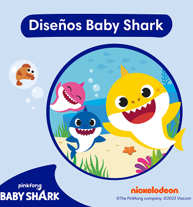 Un gráfico con el título 'Diseño de Baby Shark' en la parte superior.