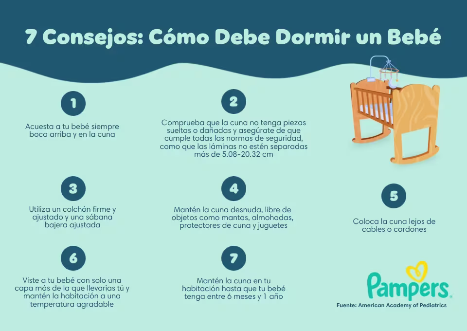 Infografia 7 consejos: Cómo debe dormir un bebé Cómo debe dormir un bebé