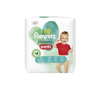 Pack Pampers Harmonie Pants neben einem Wattebausch 