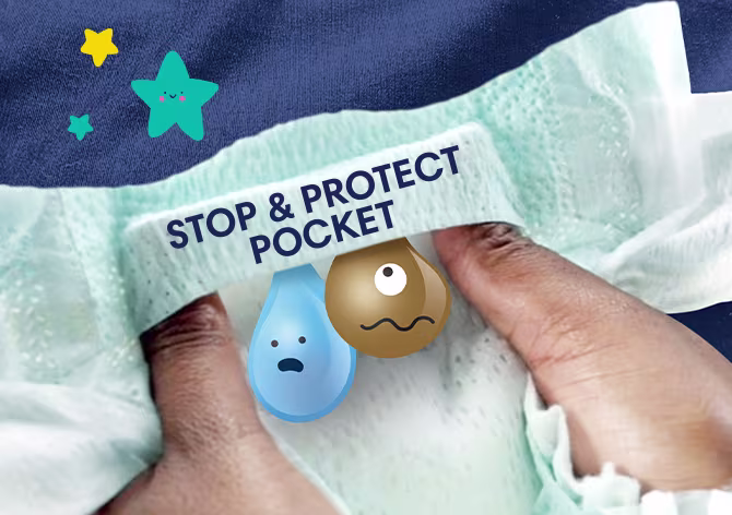 Afbeelding van luierbroekje met Stop & Protect pocket