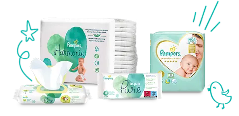 Каталог продукції Pampers: підгузки, трусики і серветки