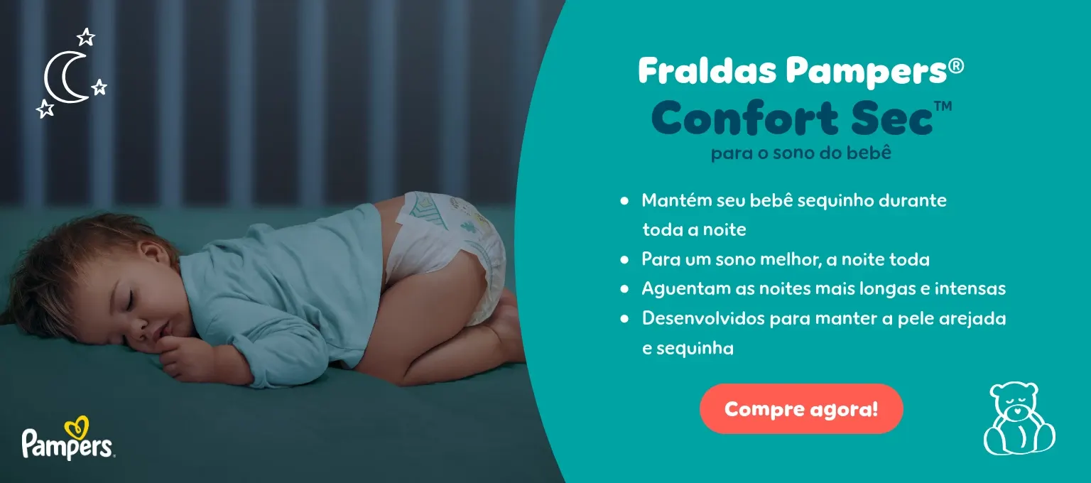 Fraldas Pampers® Confort Sec para o sono do bebê Fraldas Pampers® Confort Sec para o sono do bebê