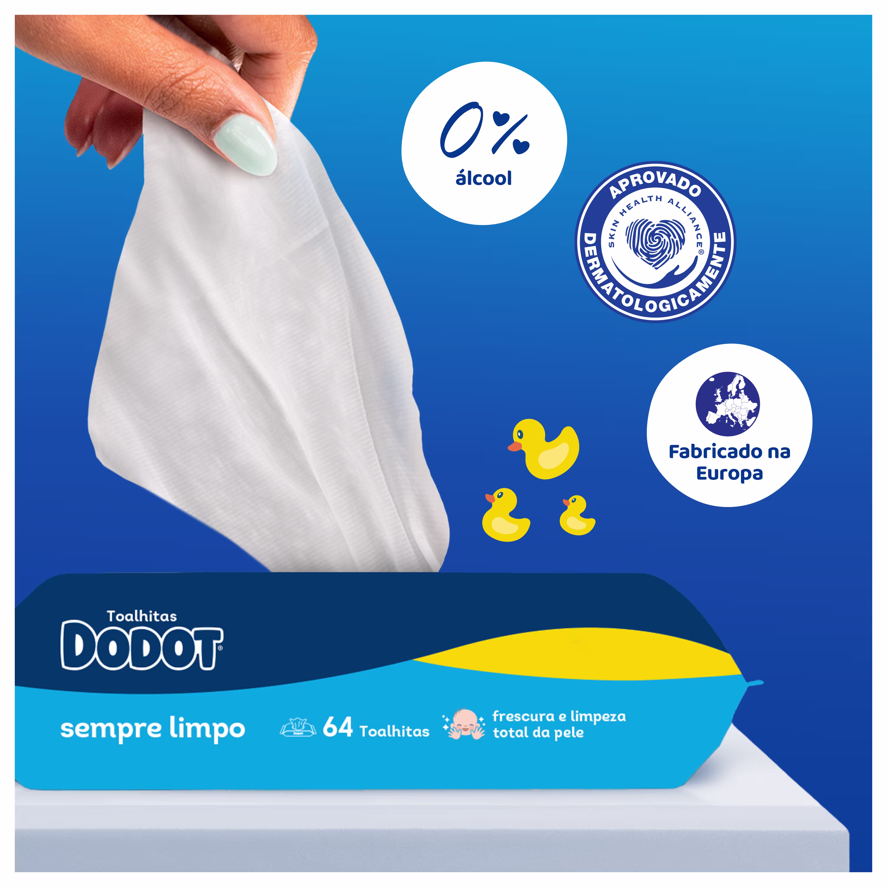 Hand picking up a Pampers Fresh & Clean baby wipe Hand picking up a Pampers Fresh & Clean baby wipe