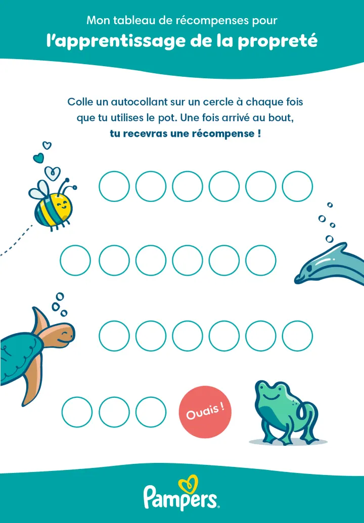 Tableau de récompenses pour l'apprentissage de la propreté à imprimer Tableau de récompenses pour l'apprentissage de la propreté à imprimer