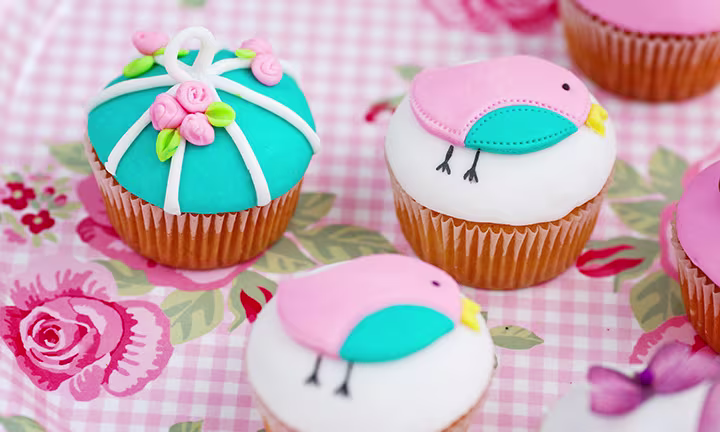 Baby Birds Baby Shower Cupcakes for a Girl