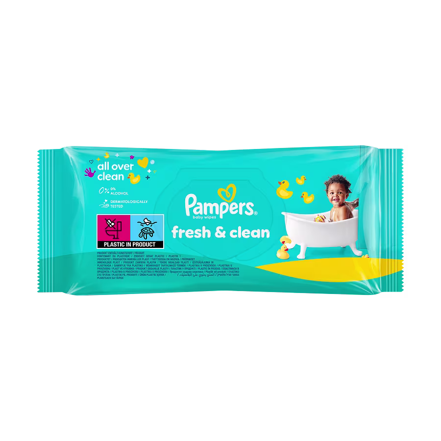 Packung Pampers Fresh & Clean Feuchttücher