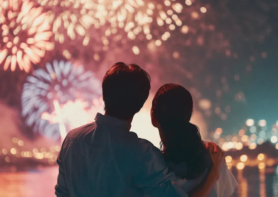 Casal com propósitos de ano novo