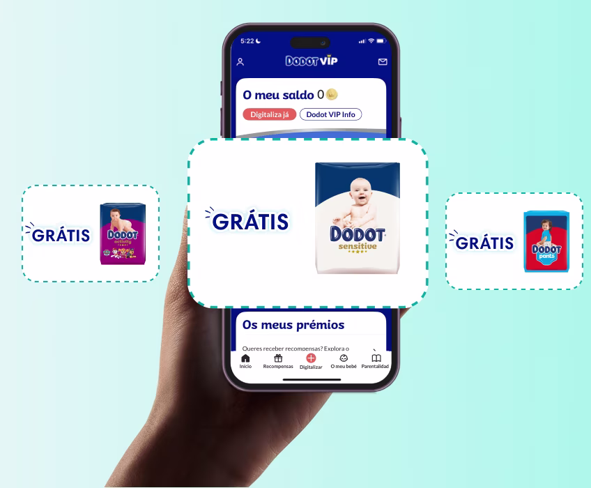 Dodot VIP, App Dodot VIP apresentada num telemóvel