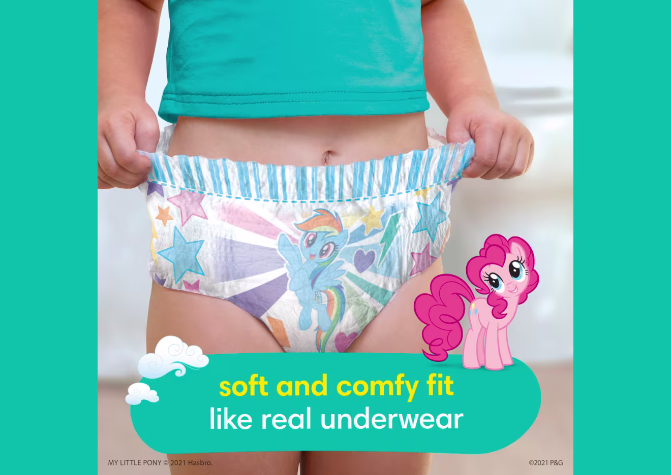 L’image présente l’ajustement doux et confortable des sous-vêtements Easy Ups comme de vrais sous-vêtements.