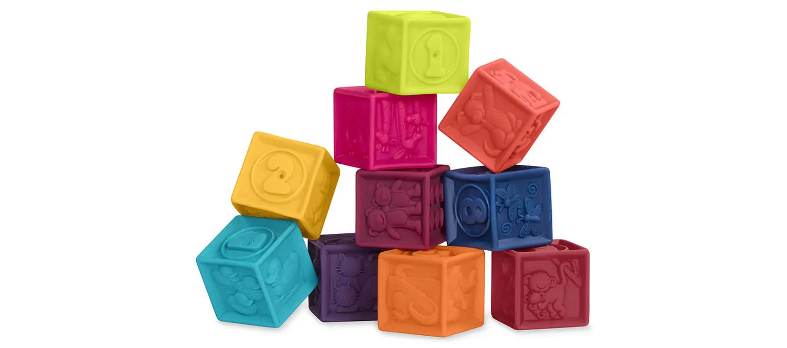 B. Toys One Two Squeeze Stacking Baby Blocks