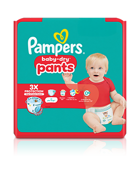 Packshot baby-dry pants