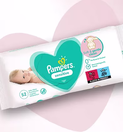 Pakke med Pampers Sensitive babyservietter