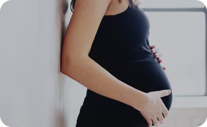 Pregnant Mom holding belly