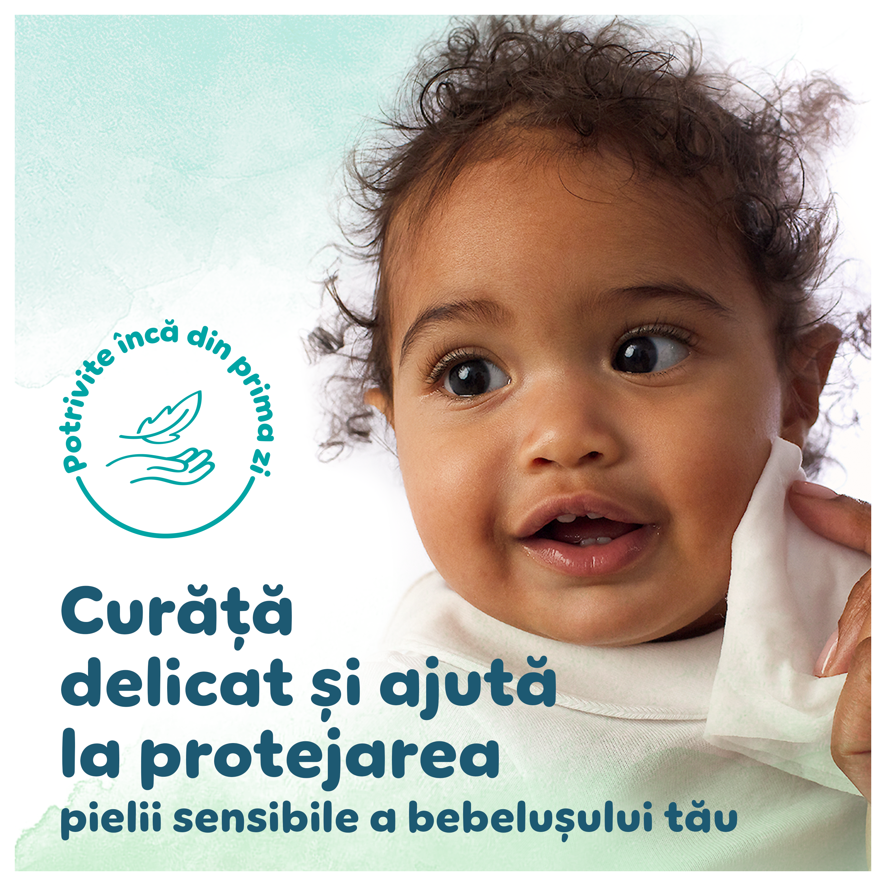 Curăță delicat și ajută la protejarea pielii sensibile a bebelușului tău
