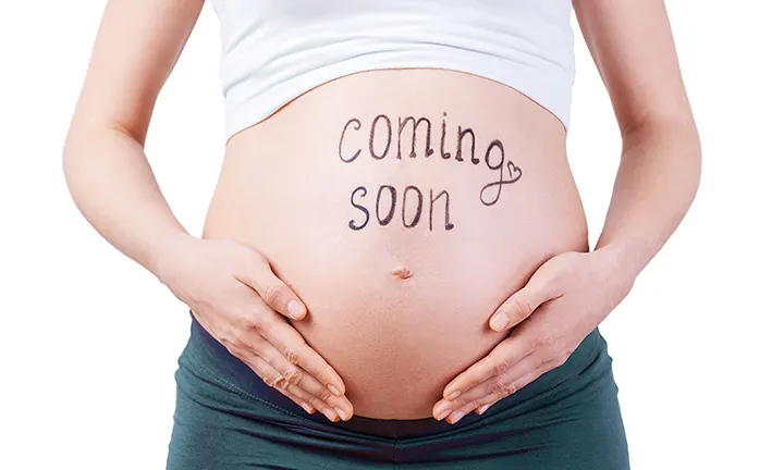 Coming soon belly bump pregnancy announcement idea