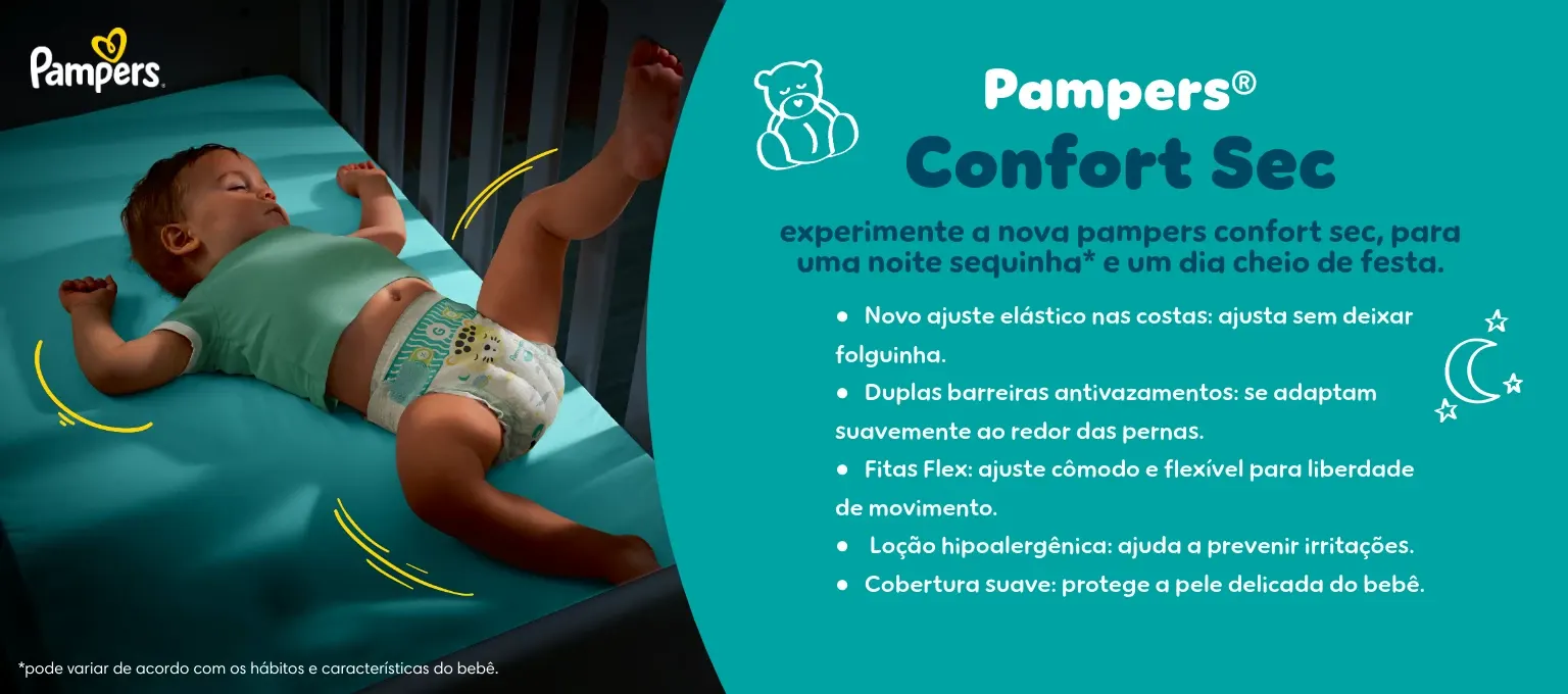 Fraldas Pampers® Confort Sec