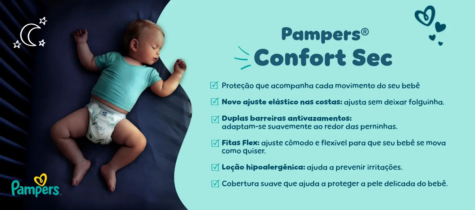 Fraldas Pampers® Confort Sec
