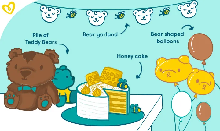 Teddy bear theme baby girl shower ideas