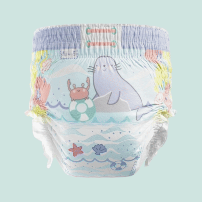 Spinning render of a Pampers Splashers swim diaper