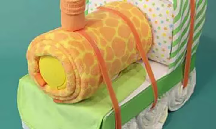 train diaper cake
