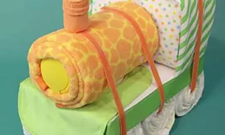 train diaper cake