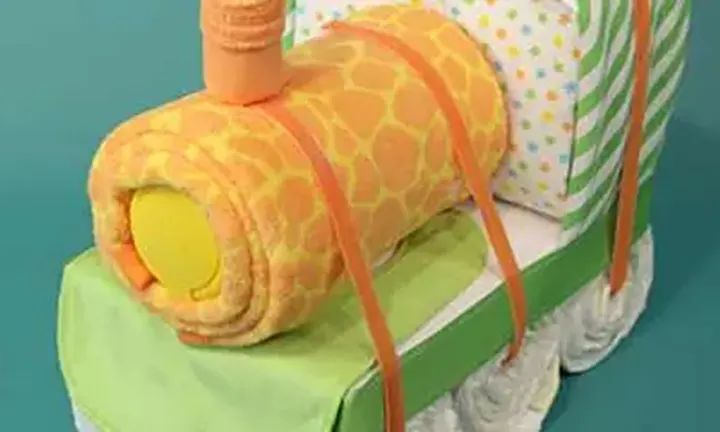 train diaper cake