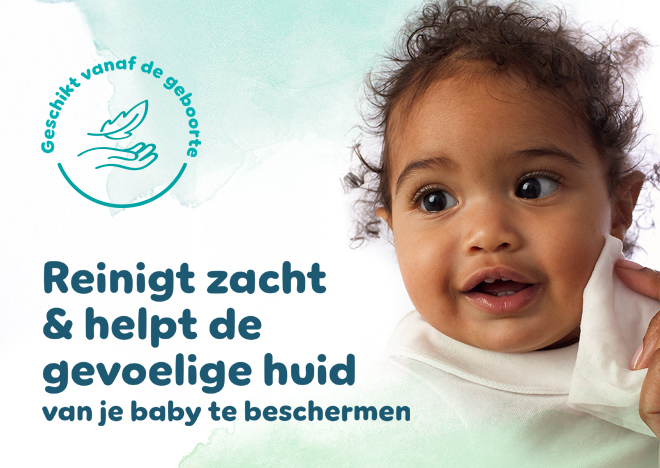 Reinigt zacht en helpt de gevoelige huid van je baby te beschermen