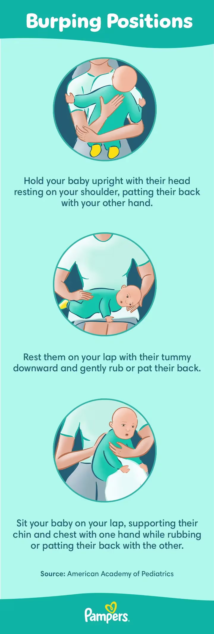 Pampers Burping positions