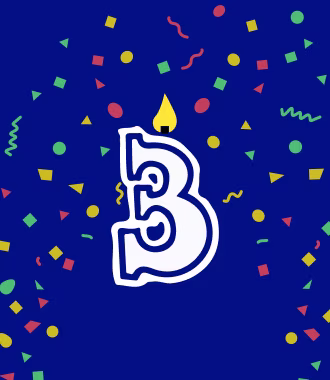 Imagen con fondo azul, un número 3 con vela y texto que anuncia que el bebé tiene 3 meses junto a una lista de artículos básicos de botiquín.